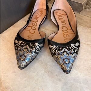 Sam Edelman Black and Blue Floral Women's Flats